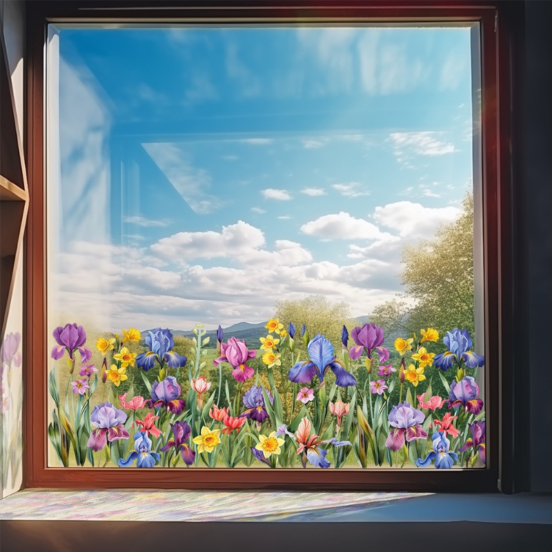 Colorful Beautiful Iris Flower - Pvc Panel Background ulasan dan harga