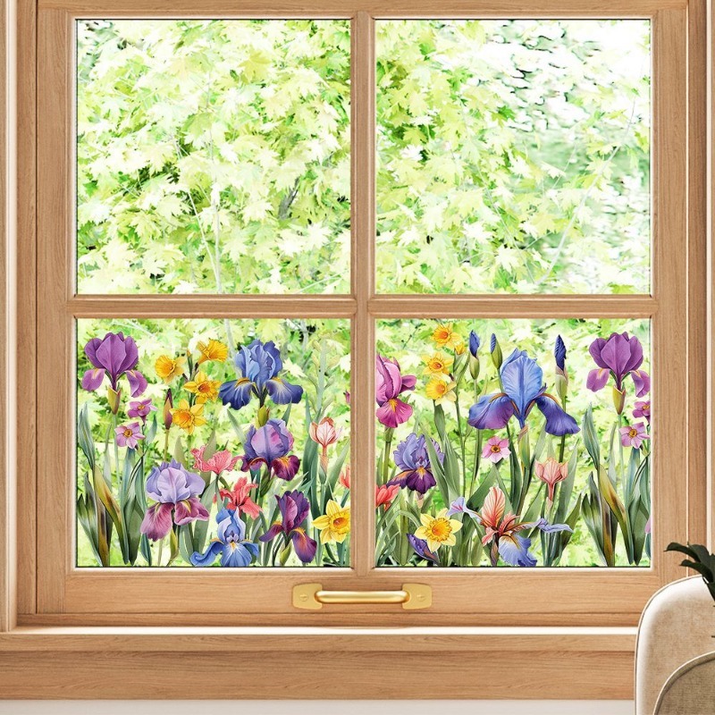 Colorful Beautiful Iris Flower - Pvc Panel Background ulasan dan harga