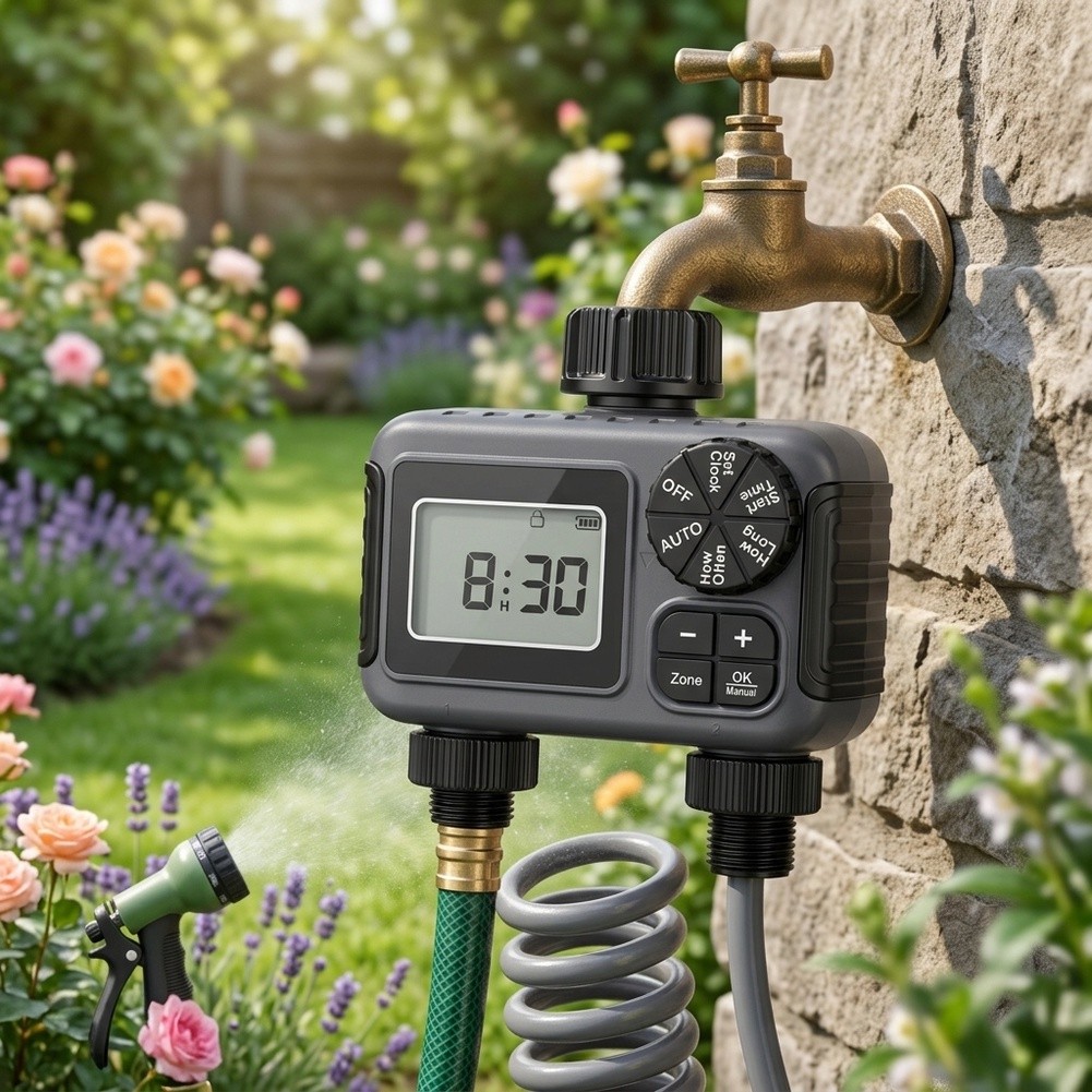 Garden Irrigation Timer Dual O - Timer Dual Outlet ulasan dan harga